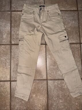 Womens Beige Cargo Slim Pants